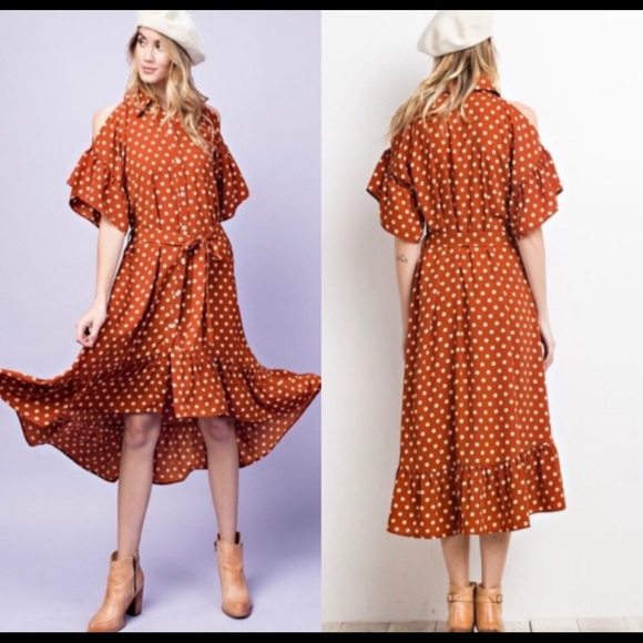 Dresses & Skirts - Polka Dot Midi Wrap Dress